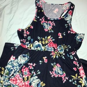 Floral Maxi Razor Back Top with pockets
